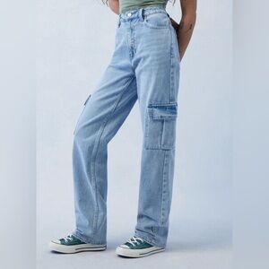 Pacsun Light Indigo '90s Boyfriend Cargo Jeans